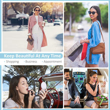 Load image into Gallery viewer, LED Lighted Travel Makeup Mirror, 1x/10x Magnification Compact Mirror, Portable for Handbag, Purse, Pocket, 3.5 inch Illuminated Folding Mirror, Handheld 2-Sided Mirror, Round, White