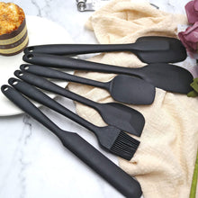 Load image into Gallery viewer, Silicone Spatula Set of 6 , Heat Resistant Silicone Spatula Kitchen Utensils for Baking , Cooking , Nonstick Cookware Dishwasher Safe Silicone Spatula, Black