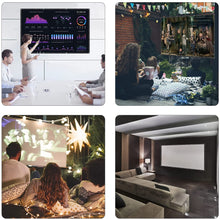 Load image into Gallery viewer, Projector Screen 120 inch 16:9 HD Anti-Crease Portable Projection Screen, Foldable Indoor Outdoor Projector Movies Screen for Home Theater Support Double Sided Projection