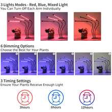 Load image into Gallery viewer, Meidong LED Grow Lights for Indoor Plants, 30W Full Spectrum Plant Lights with Auto ON/Off 3/9/12H Automatic Timer 5 Dimmable Brightness Levels for Indoor Succulent Plants Growth
