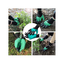 Load image into Gallery viewer, Meidong Gardening Gloves Waterproof Puncture Resistant Genie Mitts 4 Built-in Durable ABS Plastic Claws on Each Hand for Easy to Dig Planting Species Rake (Green)