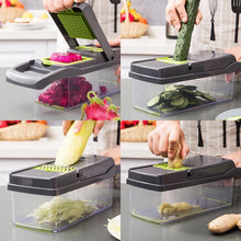 Load image into Gallery viewer, COWIN Vegetable Chopper Dicer Cutter Grater Egg Slicer Onion Chopper Multifunction 14 in 1 with Container 8 Blade