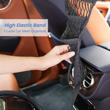 Load image into Gallery viewer, Meidong Car Mesh Organizer 3-Layer Dog Car Net Barrier Car Seat Storage Net Bag Cargo String Net Pouch Holder for Bag Luggage Pets Kids Barrier Disturb Stopper