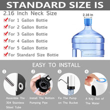 Load image into Gallery viewer, COWIN Water Bottle Dispenser Portable Electric Water Bottle Pump ,Automatic Drinking Water Bottle Pump for Universal 5 Gallon Bottle, for Home Kitchen Office Outdoor Use ,White / Blue / Black