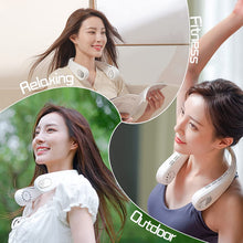 Load image into Gallery viewer, Hand-free Bladeless Neck Fan, Wearable Personal Cooling Fan, USB Rechargeable, 3 Speeds, Lower Noise, 2400mAh Battery Operated Portable Neck Fan for Both Outdoor & Indoor Use