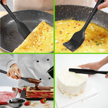 Load image into Gallery viewer, Silicone Spatula Set of 6 , Heat Resistant Silicone Spatula Kitchen Utensils for Baking , Cooking , Nonstick Cookware Dishwasher Safe Silicone Spatula, Black