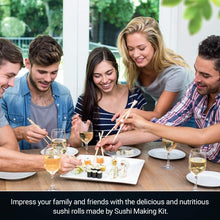 Load image into Gallery viewer, Sushi Making Kit, 2 Bamboo Sushi Mats and 1 Professional Sushi Bazooka Rice Roller, 2 Pairs of Bamboo Chopsticks, Avocado Slicer Holder Paddle Spreader, Rolling, Beginner Sushi Kit DIY at Home