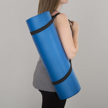 Load image into Gallery viewer, Extra Thick Yoga Mat- Non Slip Comfort Foam, Durable Exercise Mat for Fitness, Pilates and Workout with Carrying Strap Fitness, 72"L x 24"W x 2/5 Inch Thick, Blue