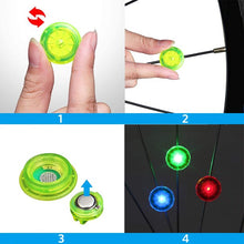 Load image into Gallery viewer, Meidong Bike Wheel Lights Bike Spoke Lights with Batteries Included, Waterproof Bicycle Wheel Lights for Safe Cycling, Easy to Install Cool Bike Lights for Wheels (6 Pack)