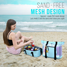 Load image into Gallery viewer, Mesh Beach Tote Bag with Cooler - Detachable Design with Picnic Cooler, Blue