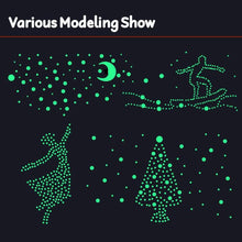 Load image into Gallery viewer, Meidong 361pcs Glow in The Dark Wall Stickers, Bright and Realistic Stars,Moon and Dots , Shining Decoration for children, Beautiful Wall Decals,DIY Decals for Kids Bedroom Room Ceiling (Green)