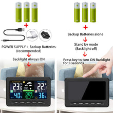 Load image into Gallery viewer, Wireless Weather Station with Outdoor Remote Sensor in/Out Temperature and Humidity Alarm Clock Calendar Weather Forecaster with Color LCD Display