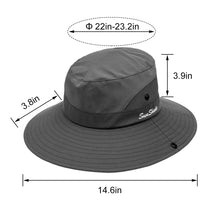 Load image into Gallery viewer, Women's Ponytail Sun Hat Protection Foldable Mesh Wide Brim Beach Adjustable Fishing Hat, Grey
