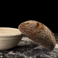 Load image into Gallery viewer, Banneton Proofing Basket Rising Bowl 9 Inch Basket Brotform Perfect Sourdough Baking with Liner Metal Dough Slashing Scraper Food-Grade Easy Clean Natural Rattan Basket
