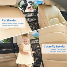 Load image into Gallery viewer, Meidong Car Mesh Organizer 3-Layer Dog Car Net Barrier Car Seat Storage Net Bag Cargo String Net Pouch Holder for Bag Luggage Pets Kids Barrier Disturb Stopper