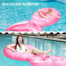 Load image into Gallery viewer, Inflatable Mermaid Pool Float, Fun Water Toy for Kids Adults Women, 86.6''×45.3''×17.7'' Giant Water Float for Summer Parties in Pools & Beach