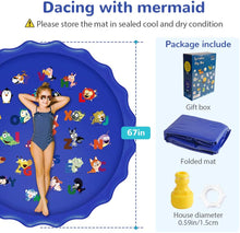 Load image into Gallery viewer, Meidong Splash Pad Sprinkler for Kids Toddlers 68" Splash Water Pad,Outdoor Swimming Pool Splash Play Mat Water Toys for Children for Fun Games Learning Blue