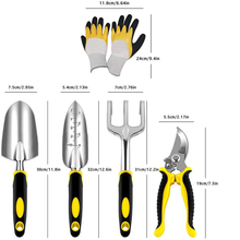 Load image into Gallery viewer, Meidong Garden Tools Set 5 Piece Floral Heavy Duty Gardening Tools with Pruning Shears / Hand Trowel / Transplanter / Hand Rake / Gardening Gloves,Durable and Delicate Garden Gift
