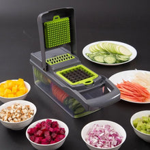 Load image into Gallery viewer, COWIN Vegetable Chopper Dicer Cutter Grater Egg Slicer Onion Chopper Multifunction 14 in 1 with Container 8 Blade