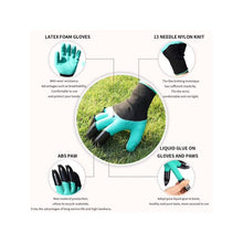 Load image into Gallery viewer, Meidong Gardening Gloves Waterproof Puncture Resistant Genie Mitts 4 Built-in Durable ABS Plastic Claws on Each Hand for Easy to Dig Planting Species Rake (Green)