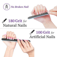 Load image into Gallery viewer, Nail Files and Buffer, Meidong Professional Manicure Tools Kit Rectangular Art Care Buffer Block Tools 100/180 Grit 12Pcs/Pa