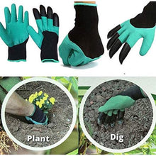 Load image into Gallery viewer, Meidong Gardening Gloves Waterproof Puncture Resistant Genie Mitts 4 Built-in Durable ABS Plastic Claws on Each Hand for Easy to Dig Planting Species Rake (Green)
