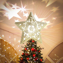 Load image into Gallery viewer, Cowin Christmas Tree Topper Projector, LED Star Tree Topper Light, Glitter Gold Star Topper Projector with Rotating Star Projection for Indoor Christmas Tree Decor, Xmas Decorations