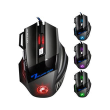 Load image into Gallery viewer, Meidong X7 Wired Gaming Mouse Spectrum Backlit Ergonomic Mouse with 7 colorful breathing light Backlight Modes and Four gears adjustable DPI for Windows PC Gamers(Black)