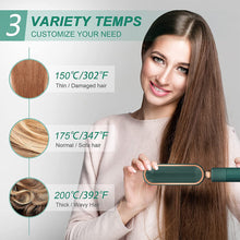 Load image into Gallery viewer, COSMONIC Hair Straightener Brush, Hot Curling Iron with 30s Fast PTC Ceramic Anti-Scald Adjustable Temperatures Double Ionic Hair Care Straight Heated Comb Perfect for Professional Salon at Home