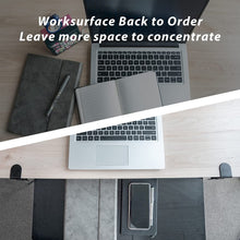 Load image into Gallery viewer, Extendable Large(27.5" x 11.5") Clamp-On Adjustable Height Keyboard Tray Under Desk with Tools, Easy Installation for Home/Office/School/Typing/Gaming Using (Black)