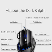 Load image into Gallery viewer, Meidong X7 Wired Gaming Mouse Spectrum Backlit Ergonomic Mouse with 7 colorful breathing light Backlight Modes and Four gears adjustable DPI for Windows PC Gamers(Black)