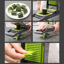 Load image into Gallery viewer, COWIN Vegetable Chopper Dicer Cutter Grater Egg Slicer Onion Chopper Multifunction 14 in 1 with Container 8 Blade