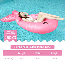 Load image into Gallery viewer, Inflatable Mermaid Pool Float, Fun Water Toy for Kids Adults Women, 86.6''×45.3''×17.7'' Giant Water Float for Summer Parties in Pools & Beach