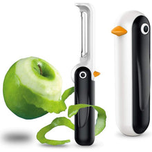 Load image into Gallery viewer, Vegetable Peeler Penguin Shape Collapsible Stainless Steel Blade Fruit Peeler Portable Kitchen Foldable Gadget Tool for Carrot Cucumber Potatoes Melon Peeling