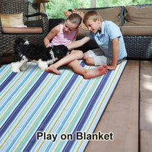 Load image into Gallery viewer, Picnic Mat 57''x79'' Picnic Blanket Striped Handy Beach Mat Sandproof and Waterproof for Picnic, Beaches, RVing, and Outings
