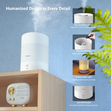 Load image into Gallery viewer, MOVSOU 2.5L Ultrasonic Humidifiers, Top Filling Humidifier, Diffuser with Cool Mist, Auto-Off, aromatherapy, and Night Light, Quiet Baby Humidifiers for Bedroom for Home and Office