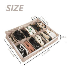 Load image into Gallery viewer, Mighty Rock 2 Pcs Under Bed Shoe Storage Organizers and 1 Shoe Storage Bag 12 Grids Under Bed Shoe Containers Storage Box Toy Storage Beige
