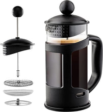 Load image into Gallery viewer, Kibhous French Press Coffee Machine Capacity 34Oz Coffee Machine, with 1 Filter, Heat-Resistant and Durable Borosilicate Glass, Black
