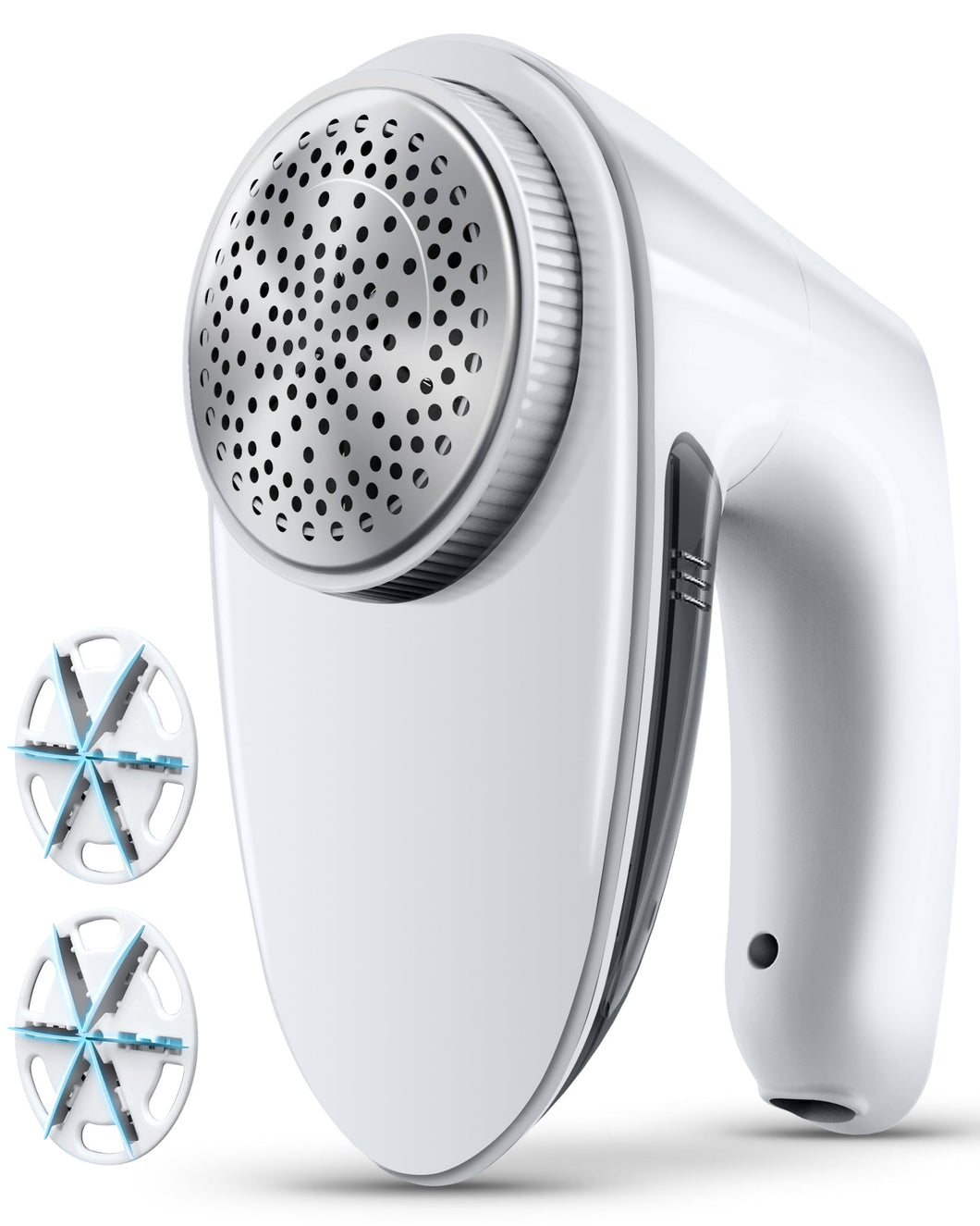 Fabric Shaver Lint Remover - Fabric Defuzzer Electric Lint Fuzz Pills Remover with Quandruple Protection & 2 Replaceable 6-leaf Blades, Trimmer Effectively Faster by 50%