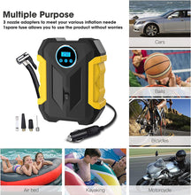 Load image into Gallery viewer, Tire Inflator Air Compressor, Portable Car Air Pump with Digital Pressure Gauge, 12V 150 PSI Cordless, Bright LED Light
