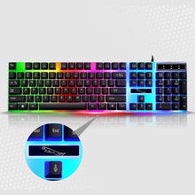 Load image into Gallery viewer, Gaming Keyboard and Mouse Combo, Mighty Rock LED Rainbow Backlit Keyboard with 104 Key Computer PC Gaming Keyboard for PC/Laptop (Black)
