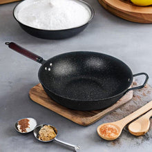 Load image into Gallery viewer, Kibhous Antiskid Non-Stick Pan, 12.5 Inch Stone Coated Frying Pan, Bakelite Handle Antiskid Frying Woks, Black
