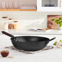 Load image into Gallery viewer, Kibhous Antiskid Non-Stick Pan, 12.5 Inch Stone Coated Frying Pan, Bakelite Handle Antiskid Frying Woks, Black
