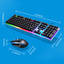 Load image into Gallery viewer, Gaming Keyboard and Mouse Combo, Mighty Rock LED Rainbow Backlit Keyboard with 104 Key Computer PC Gaming Keyboard for PC/Laptop (Black)
