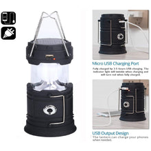 Load image into Gallery viewer, MOVSOU Solar Portable LED Emergency Lantern USB Rechargeable Super Bright Tent Lamp with Power Bank Batteries,200LM (1 PACK)
