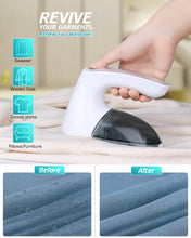 Load image into Gallery viewer, Fabric Shaver Lint Remover - Fabric Defuzzer Electric Lint Fuzz Pills Remover with Quandruple Protection &amp; 2 Replaceable 6-leaf Blades, Trimmer Effectively Faster by 50%
