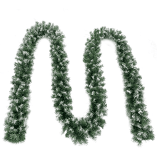 Load image into Gallery viewer, Swtroom 18ft Christmas Garland with Battery Operated 50 LED Lights and Timer Snow Flocked Christmas Decorations Xmas Garland for Stairs Fireplaces Wall Door Xmas Garland
