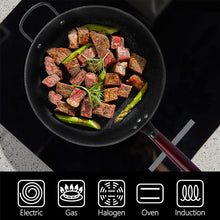 Load image into Gallery viewer, Kibhous Antiskid Non-Stick Pan, 12.5 Inch Stone Coated Frying Pan, Bakelite Handle Antiskid Frying Woks, Black
