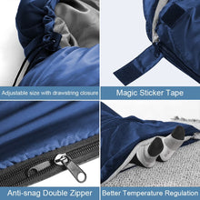 Load image into Gallery viewer, COWIN Sleeping Bags for Adults Backpacking Lightweight Waterproof- 41-59℉ for Camping Hiking Outdoor Travel with Compression Bags 3.52lb , Royal Blue
