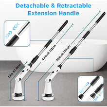 Load image into Gallery viewer, Electric Spin Scrubber, 2024 upgraded Bathroom Cleaner, Power Shower Cleaning Brush with Extendable Handle &amp; 4 Brush Heads, Shower Scrubber for Bathtub Tile Grout Kitchen Window and Floor
